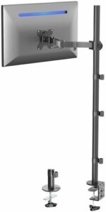 VIVO Single 13 to 38 inch Ultrawide Monitor Arm Desk Mount, Regular Screens up to 32 inches, 22 lbs capacity, Fully Adjustable Stand with C-Clamp and Grommet Base, Black, STAND-V001 - Image 2