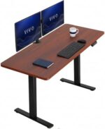 VIVO Black 60 x 24 in Standing Desk, DESK-KIT-1B6B | Electric, Holds 220 lbs, Sit Stand, Height Adjustable, Solid One-Piece Table Top, Memory Presets, 1B Series, Black Frame - Image 2