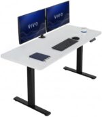 VIVO Black 60 x 24 in Standing Desk, DESK-KIT-1B6B | Electric, Holds 220 lbs, Sit Stand, Height Adjustable, Solid One-Piece Table Top, Memory Presets, 1B Series, Black Frame - Image 6