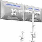 VIVO Dual Monitor Desk Mount, Holds 2 Computer Screens up to 30 inches and 22lbs Each, Heavy Duty Fully Adjustable Steel Stand with C-Clamp and Grommet, Black, STAND-V002 | Black, Articulating, Adjustable Monitor Arm, Grommet or C-Clamp Mounting, Computer Stand for 2 Monitors, Holds 22 lbs Each - Image 2