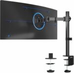 VIVO Single 13 to 38 inch Ultrawide Monitor Arm Desk Mount, Regular Screens up to 32 inches, 22 lbs capacity, Fully Adjustable Stand with C-Clamp and Grommet Base, Black, STAND-V001 - Image 4