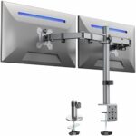 VIVO Dual Monitor Desk Mount, Holds 2 Computer Screens up to 30 inches and 22lbs Each, Heavy Duty Fully Adjustable Steel Stand with C-Clamp and Grommet, Black, STAND-V002 | Black, Articulating, Adjustable Monitor Arm, Grommet or C-Clamp Mounting, Computer Stand for 2 Monitors, Holds 22 lbs Each - Image 8