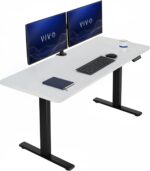 VIVO Black 60 x 24 in Standing Desk, DESK-KIT-1B6B | Electric, Holds 220 lbs, Sit Stand, Height Adjustable, Solid One-Piece Table Top, Memory Presets, 1B Series, Black Frame - Image 5