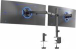 VIVO Dual Monitor Desk Mount, Holds 2 Computer Screens up to 30 inches and 22lbs Each, Heavy Duty Fully Adjustable Steel Stand with C-Clamp and Grommet, Black, STAND-V002 | Black, Articulating, Adjustable Monitor Arm, Grommet or C-Clamp Mounting, Computer Stand for 2 Monitors, Holds 22 lbs Each - Image 13