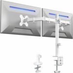 VIVO Dual Monitor Desk Mount, Holds 2 Computer Screens up to 30 inches and 22lbs Each, Heavy Duty Fully Adjustable Steel Stand with C-Clamp and Grommet, Black, STAND-V002 | Black, Articulating, Adjustable Monitor Arm, Grommet or C-Clamp Mounting, Computer Stand for 2 Monitors, Holds 22 lbs Each