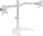 VIVO STAND-V002F Dual LED LCD Monitor Free-Standing Desk Stand for 2 Screens up to 27 Inch Heavy-Duty Fully Adjustable Arms with Max VESA 100x100mm - Image 5