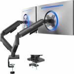 VIVO Dual Monitor Stand, Fully Adjustable Arms for 17 to 32 inch Screens, Mechanical Articulating Desk Mount, Gaming and Office Setups, VESA 75x75, 100x100, Max 19.8 lbs, Classic, Black, STAND-V002O - Image 5