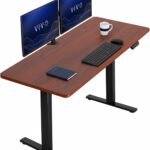 VIVO Black 60 x 24 in Standing Desk, DESK-KIT-1B6B | Electric, Holds 220 lbs, Sit Stand, Height Adjustable, Solid One-Piece Table Top, Memory Presets, 1B Series, Black Frame