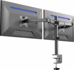 VIVO Dual Monitor Desk Mount, Holds 2 Computer Screens up to 30 inches and 22lbs Each, Heavy Duty Fully Adjustable Steel Stand with C-Clamp and Grommet, Black, STAND-V002 | Black, Articulating, Adjustable Monitor Arm, Grommet or C-Clamp Mounting, Computer Stand for 2 Monitors, Holds 22 lbs Each - Image 5