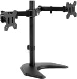 VIVO STAND-V002F Dual LED LCD Monitor Free-Standing Desk Stand for 2 Screens up to 27 Inch Heavy-Duty Fully Adjustable Arms with Max VESA 100x100mm - Image 3
